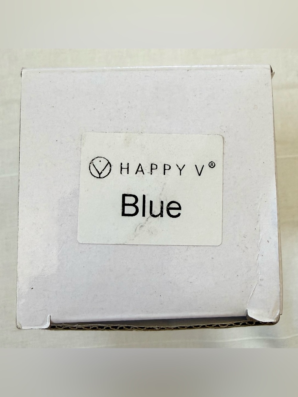 Happy V Smiley Face Glass Cup Bamboo Lid Straw Blue Tumbler NWT - Picture 4 of 4